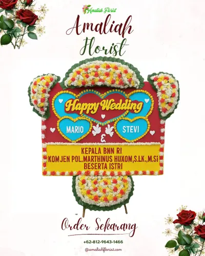 Karangan Papan Bunga Pernikahan di Buduk